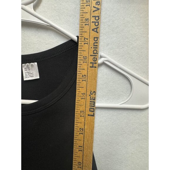 H&M Divided Black Ribbed Crop Tank Top Size M - Picture 5 of 6